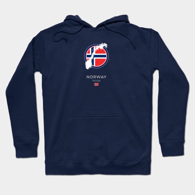 Norway Map and Flag Hoodie by 9bitshirts